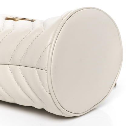 Gucci Calfskin Matelasse Mini GG Marmont 2.0 Bucket Bag White 10 of 10
