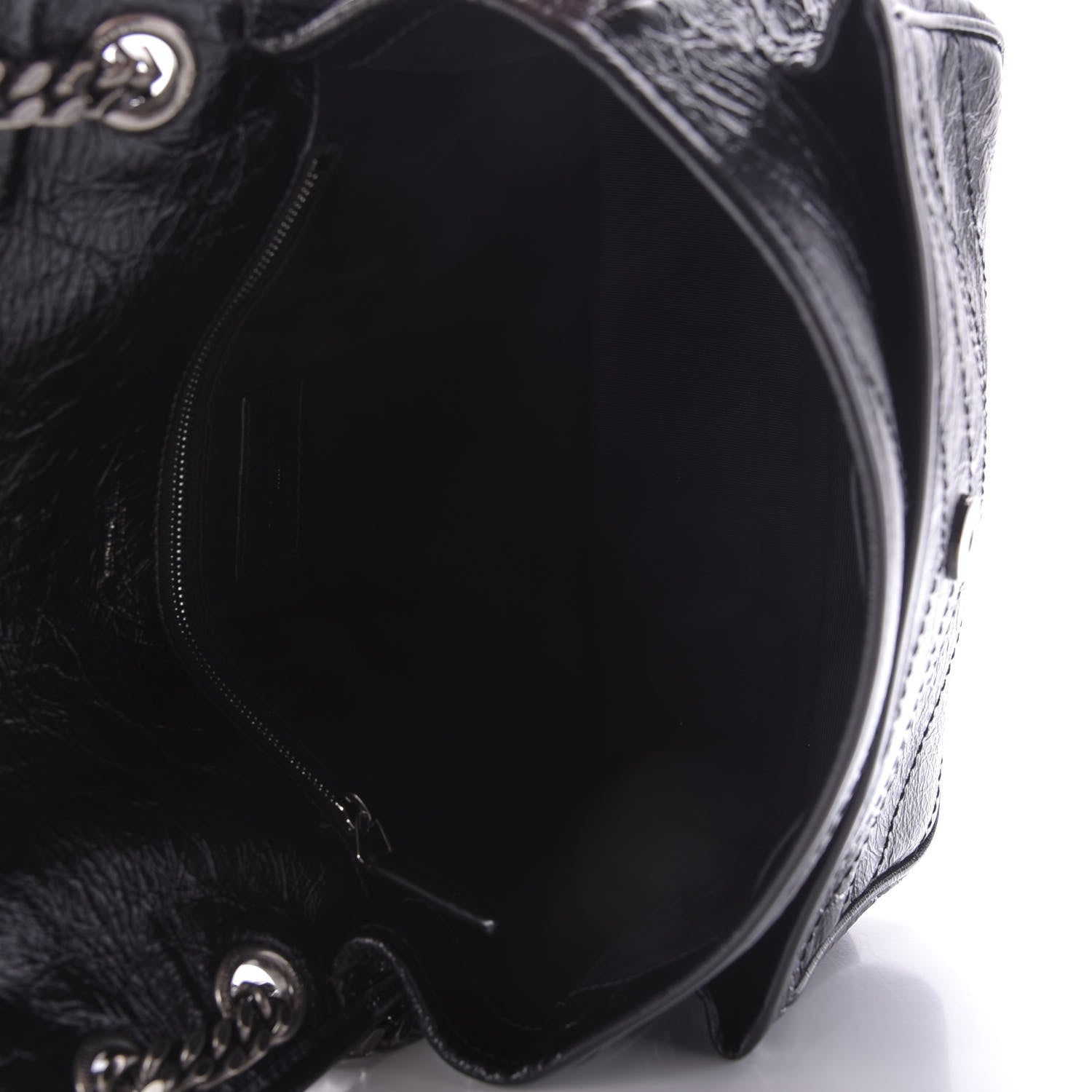 Saint Laurent Crinkled Calfskin Matelasse Monogram Medium Niki Chain Satchel Black 5 of 10