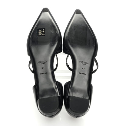 Prada Spazzolato Pointed Toe Ballet Flats 41 Black 5 of 7