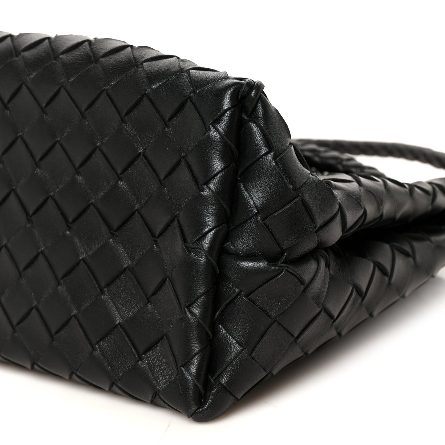 Nappa Intrecciato Medium Andiamo Shoulder Bag Black