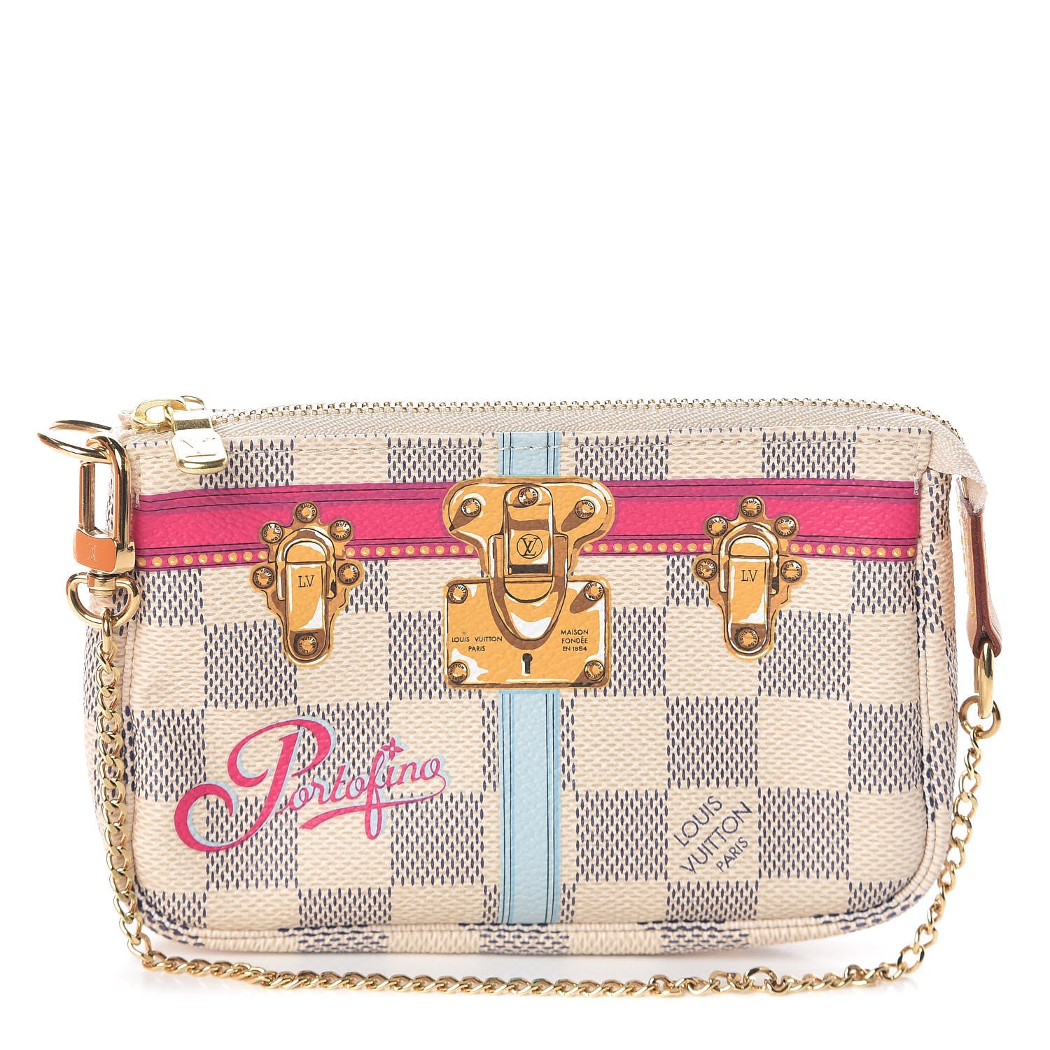 Louis Vuitton Damier Azur Summer Trunks Newport Beach Mini Pochette Accessories 1 of 8