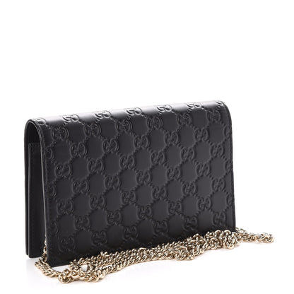 Gucci Guccissima Signature Bowy Chain Wallet Black 3 of 7