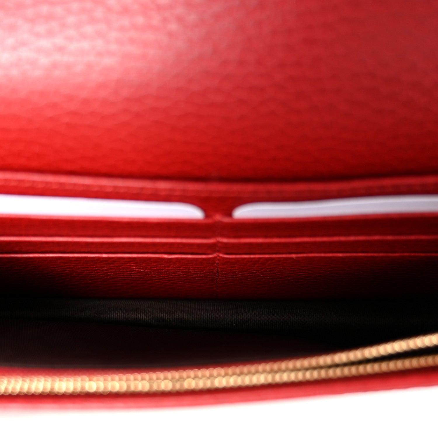 Gucci Dollar Calfskin Mini GG Marmont Chain Wallet Hibiscus Red 5 of 9
