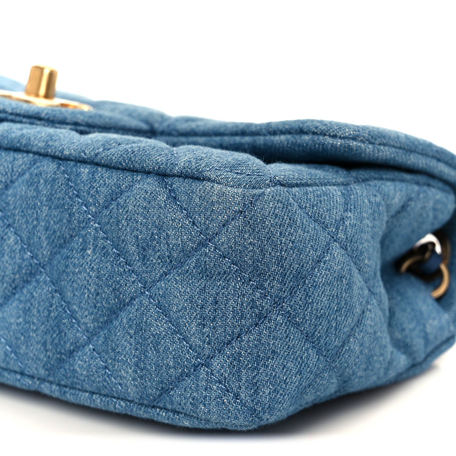 Chanel Denim Quilted Mini Pearl Crush Rectangular Flap Blue 11 of 11