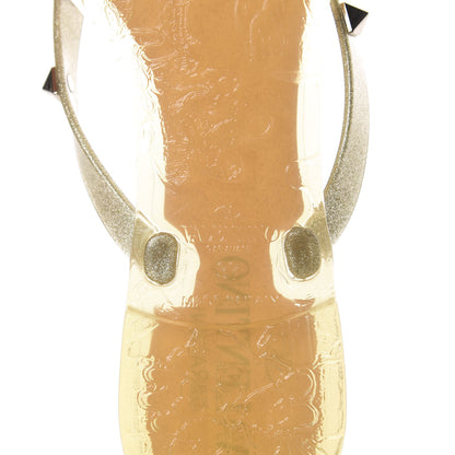 Valentino Garavani PVC Jelly Glitter Rockstud Bow Thong Sandals 37 Oro 6 of 7