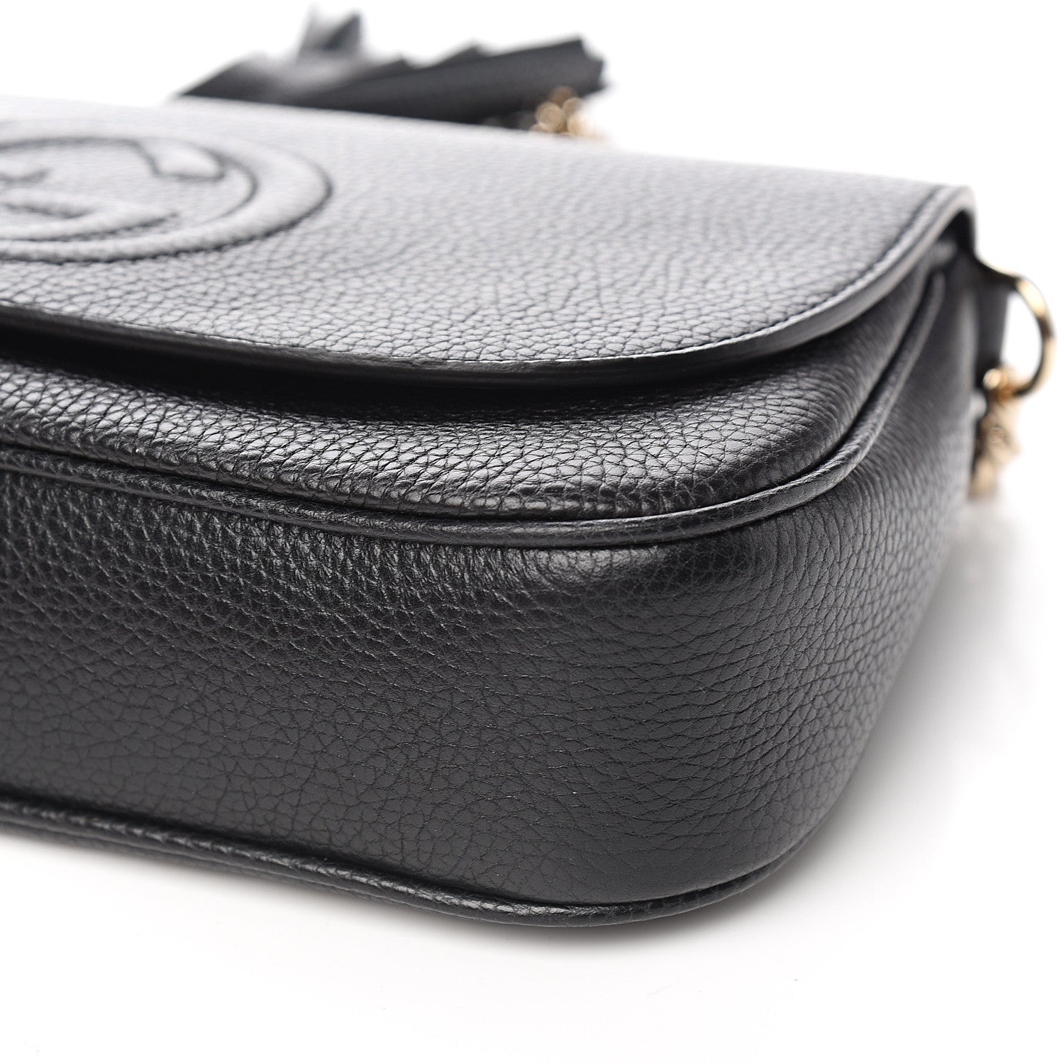 Gucci Pebbled Calfskin Medium Soho Flap Crossbody Black 8 of 9