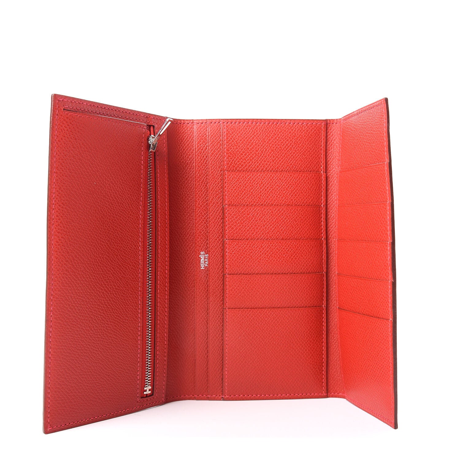 Hermes Epsom Bearn Gusset Wallet Rouge Casaque 5 of 7