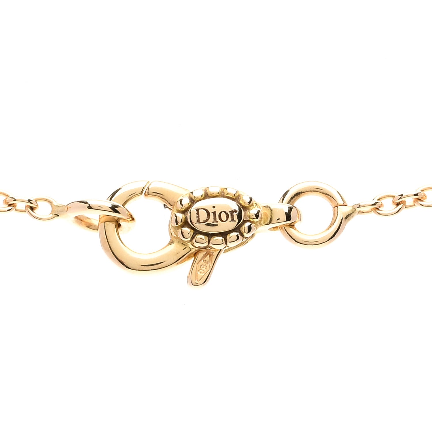 Christian Dior 18K Yellow Gold Diamond Oui Pendant Necklace 4 of 5
