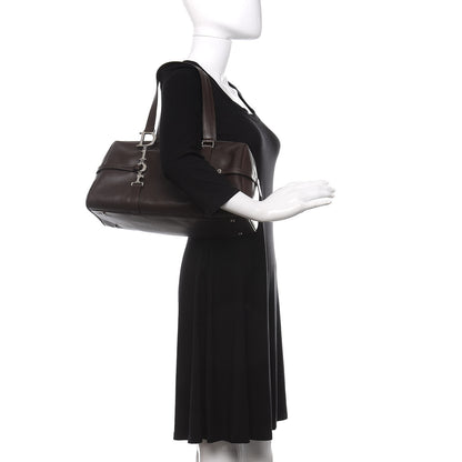 Christian Dior Calfskin Logo Charms Boston Brown 2 of 10