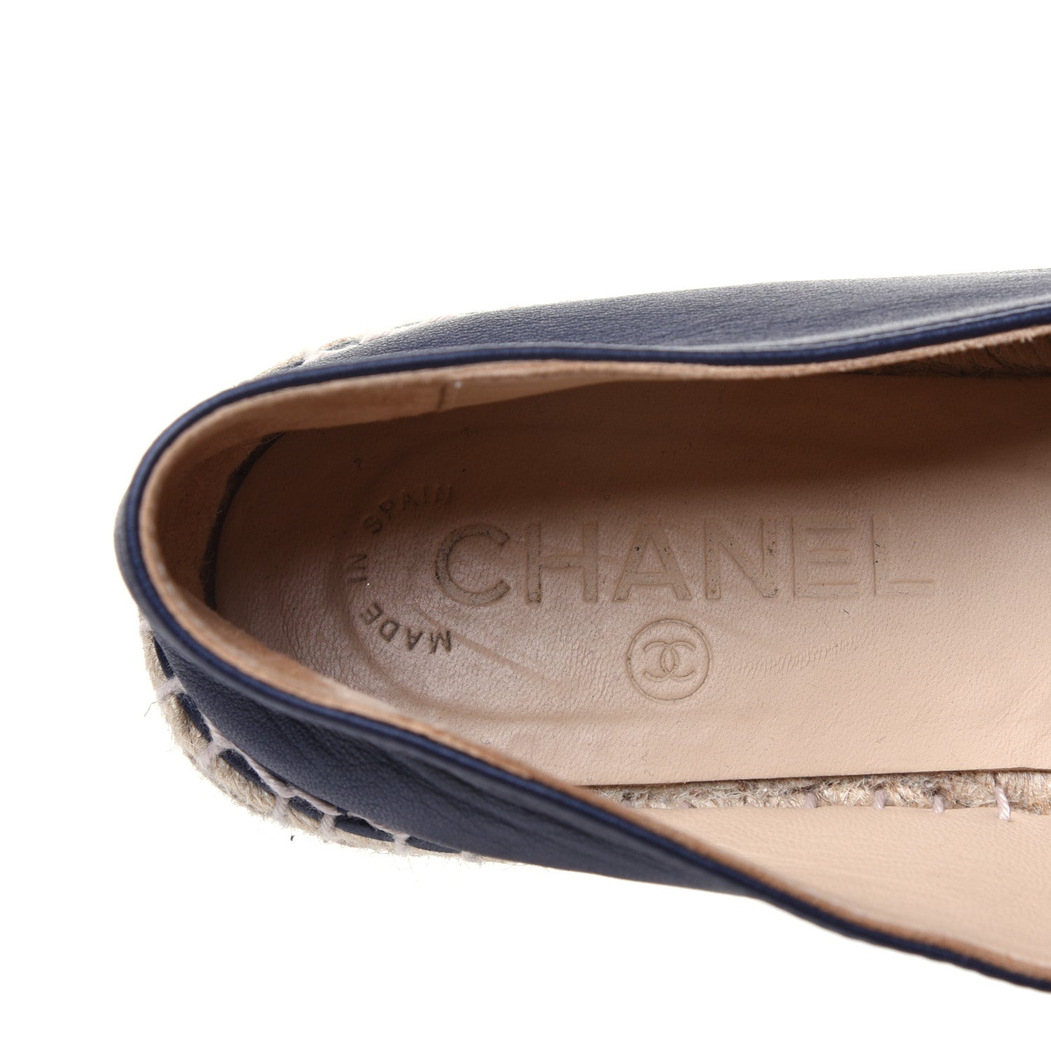 Chanel Lambskin CC Espadrilles 38 Navy Black 8 of 12
