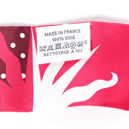 Hermes Silk Astrologie a Pois Twilly Fuchsia White Bordeaux 3 of 5