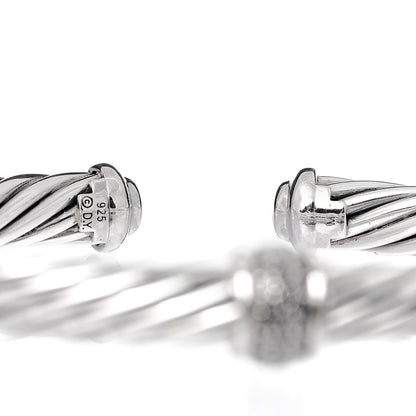 David Yurman Sterling Silver Black Diamond 7mm Cable Classics Station Bracelet 4 of 4