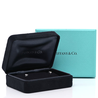 Tiffany Platinum Diamond .31ctw Solitaire Earrings 5 of 5