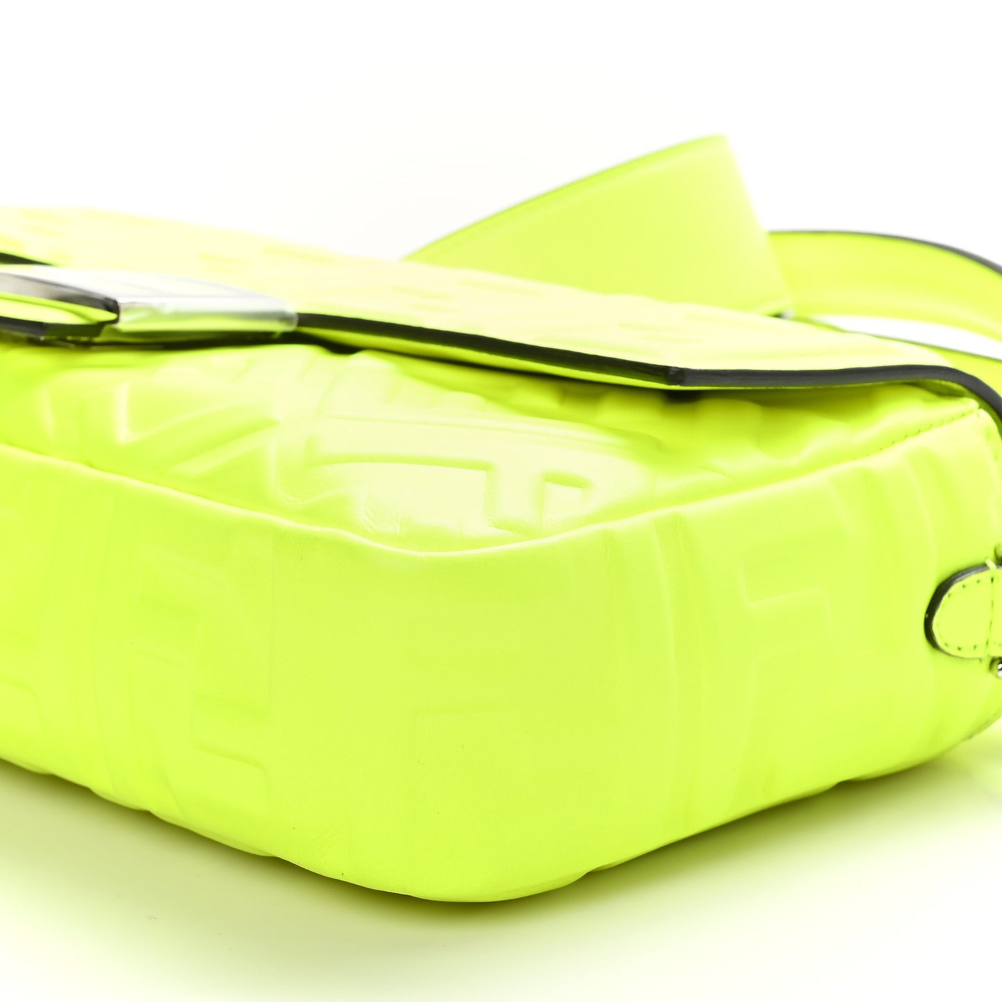 Nappa FF 1974 Embossed Baguette Yellow Fluo
