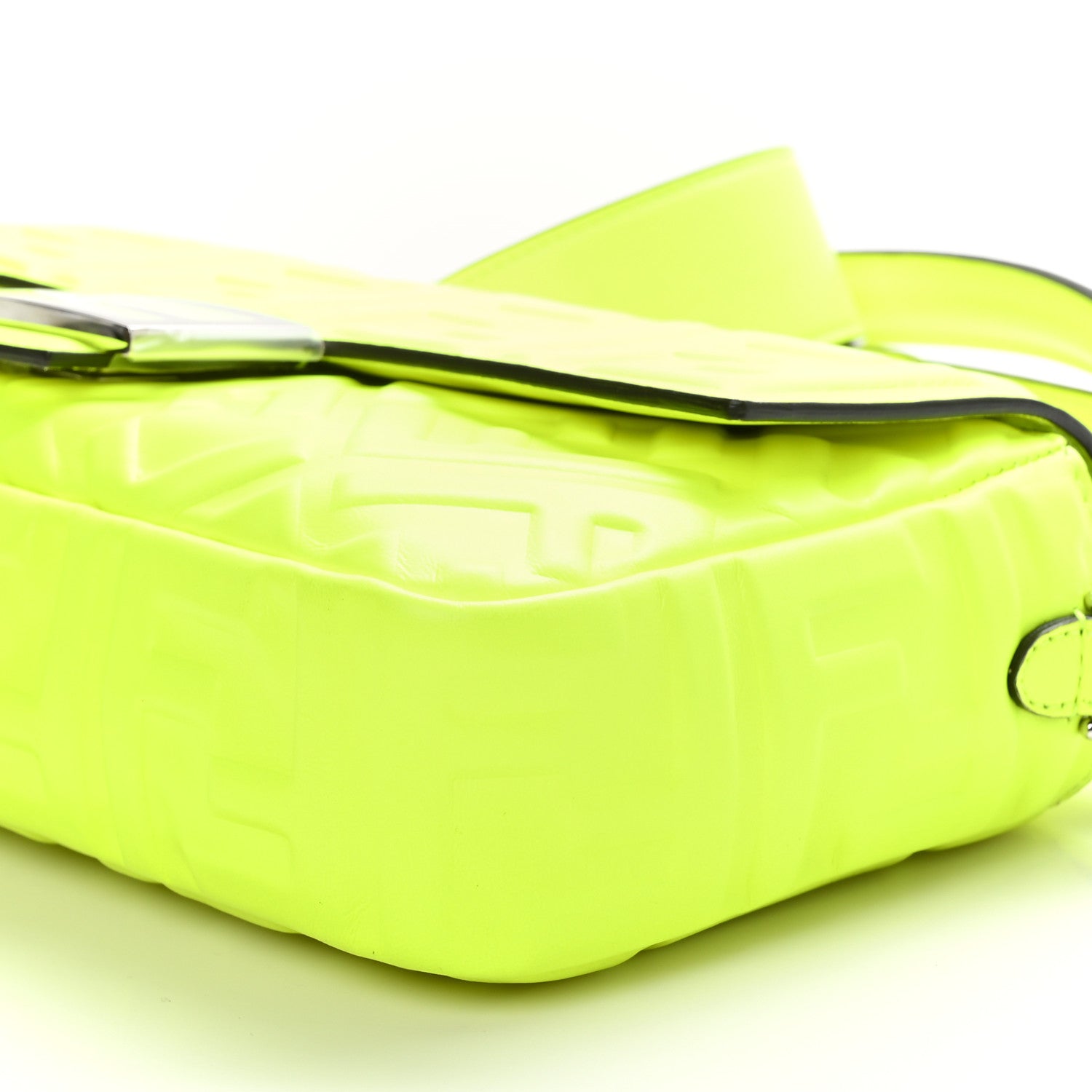 Fendi Nappa FF 1974 Embossed Baguette Yellow Fluo 9 of 10