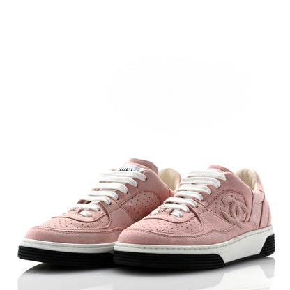 Chanel Suede Womens CC Sneakers 35 Pink 3 of 8