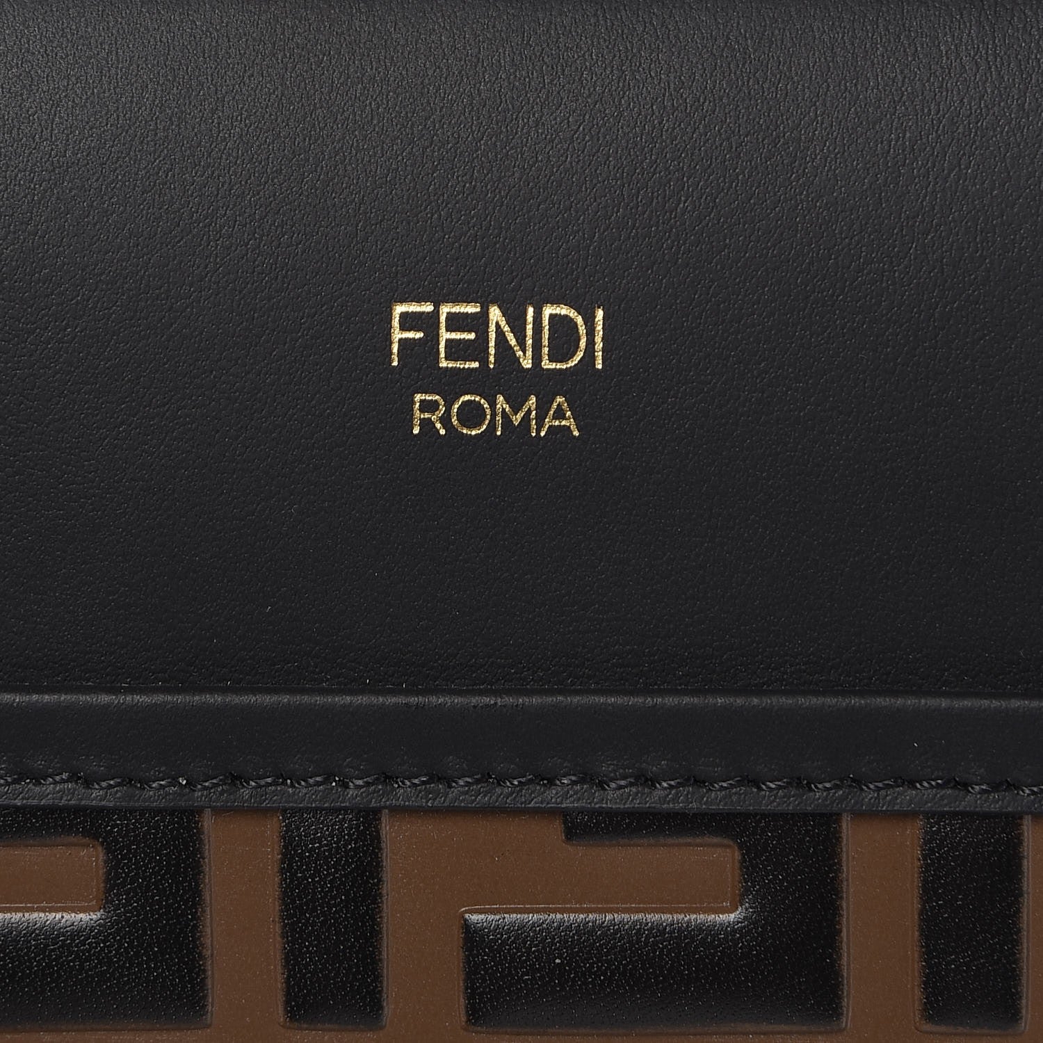 Fendi Vitello Century F is Fendi FF 1974 Embossed Small Runaway Satchel Black Maya 8 of 9