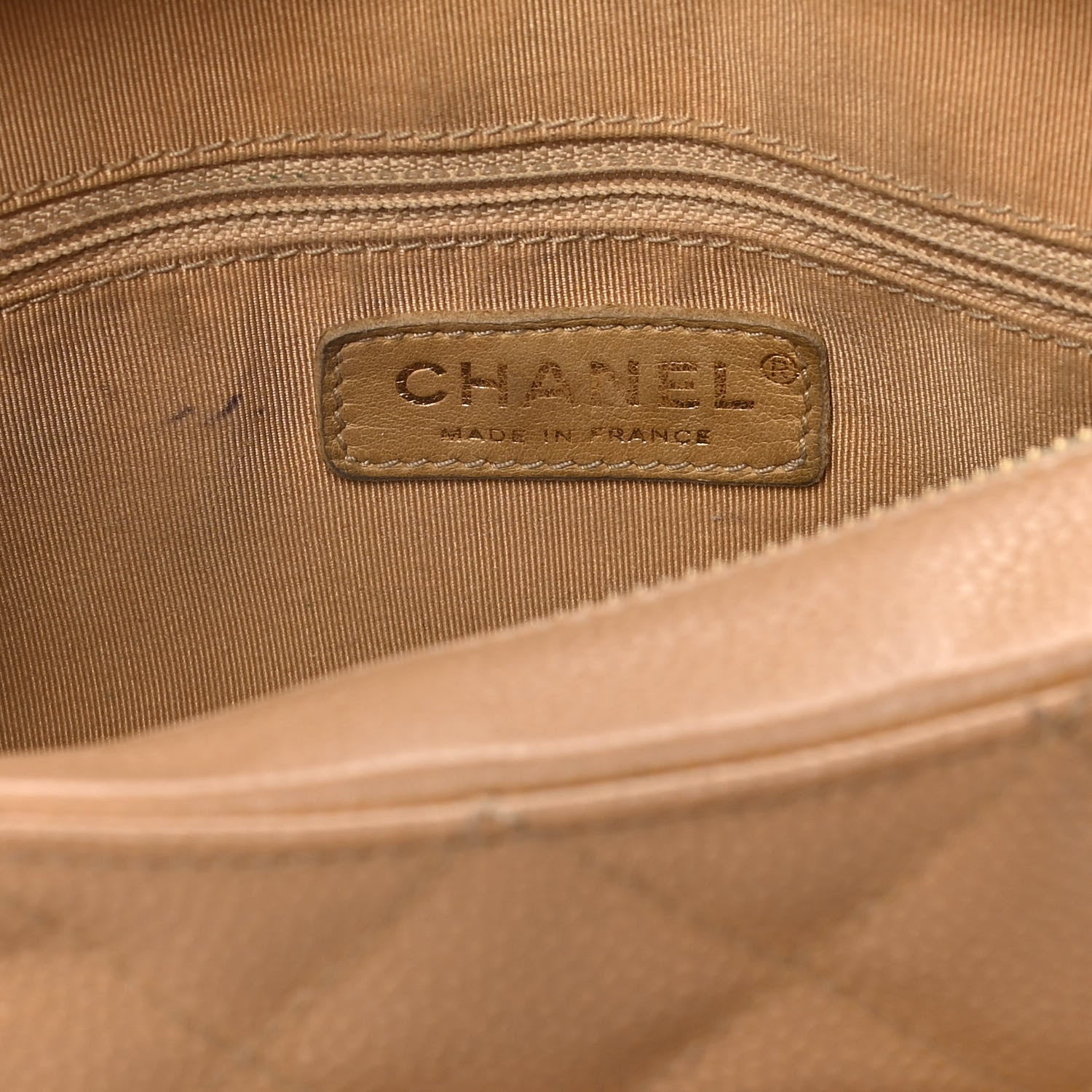 Chanel Caviar Quilted Timeless CC Shoulder Bag Beige 7 of 22