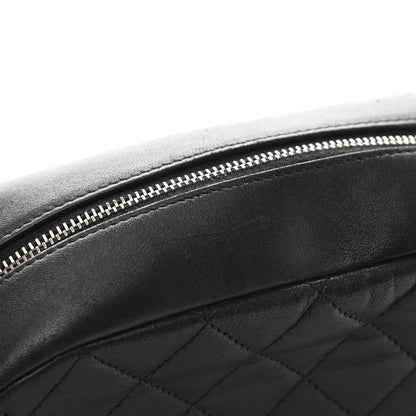Chanel Lambskin Quilted Medium Curvy Pouch Cosmetic Case Black 9 of 10