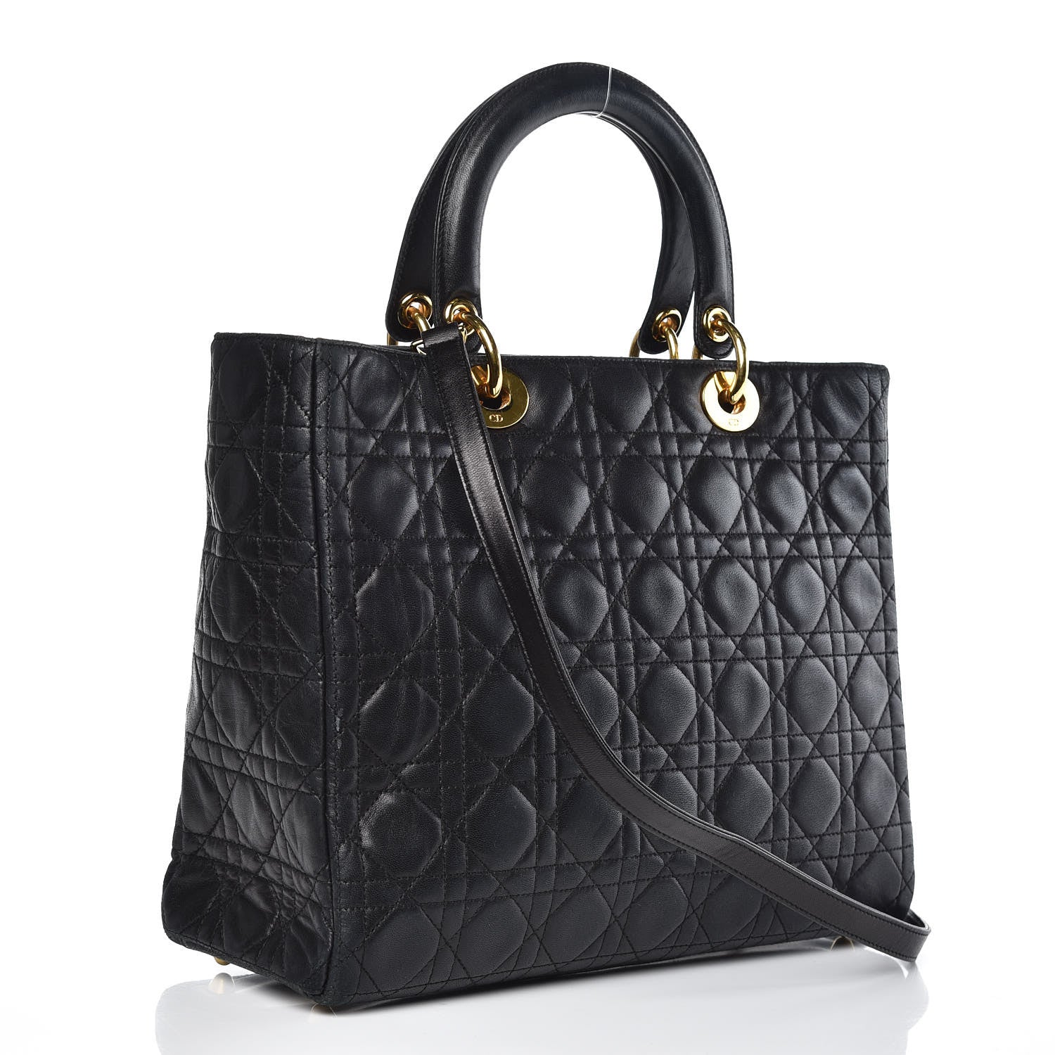 Christian Dior Lambskin Cannage Large Lady Dior Black 3 of 11