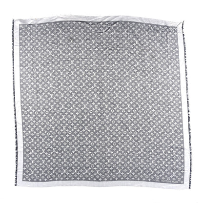 Louis Vuitton Silk Wool Monogram Denim Shawl Black 1 of 5