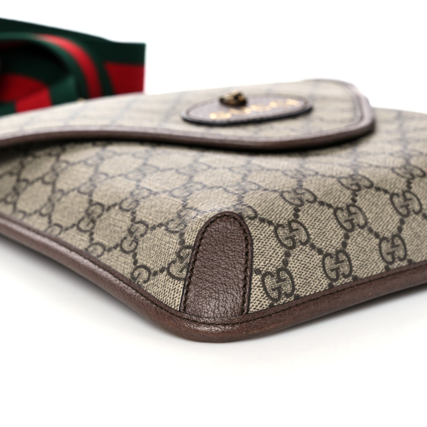 Gucci GG Supreme Monogram Web Medium Neo Vintage Flap Messenger Bag Beige New Acero 10 of 11