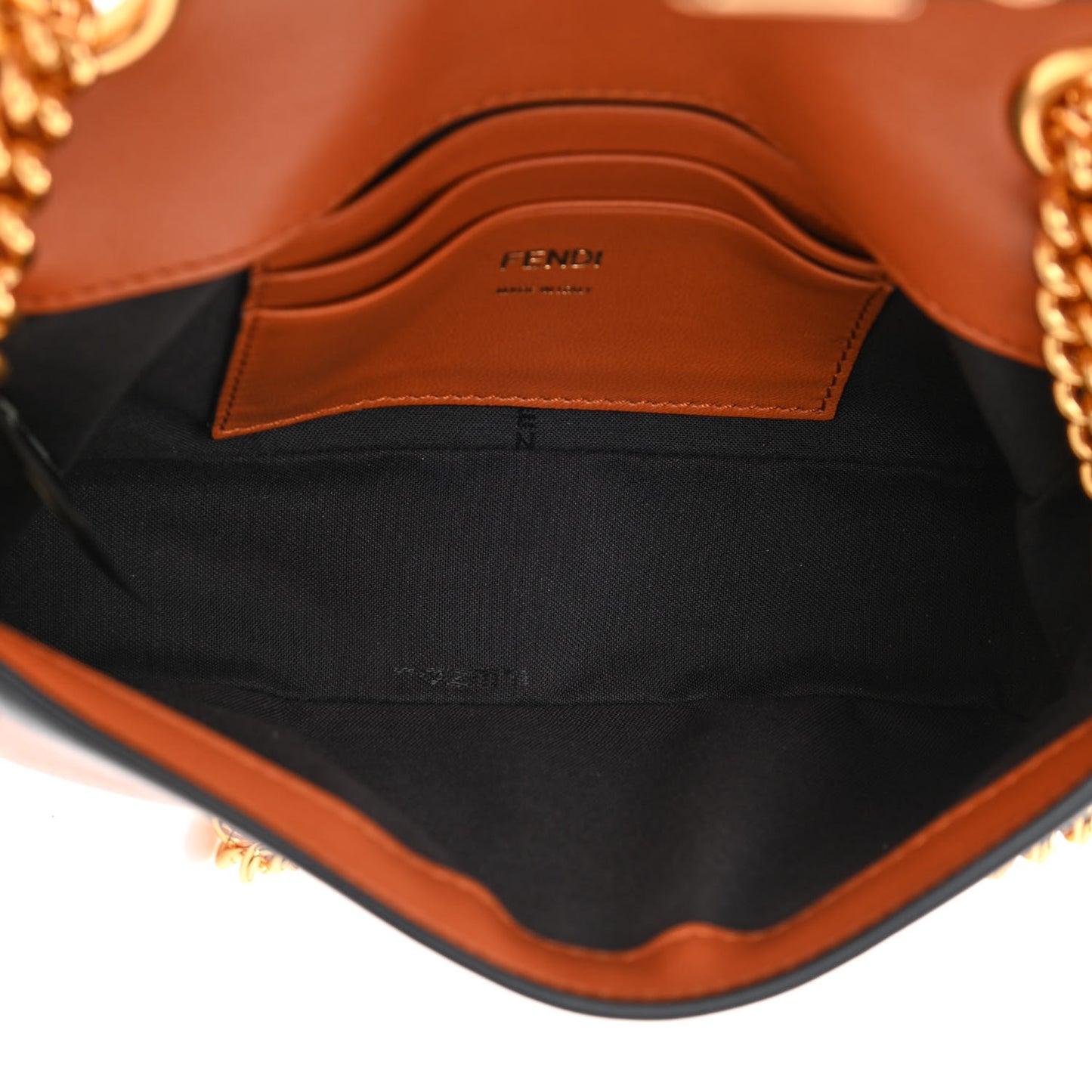 Nappa Apolo Bi-Color Mini Chain Baguette Brandy Black
