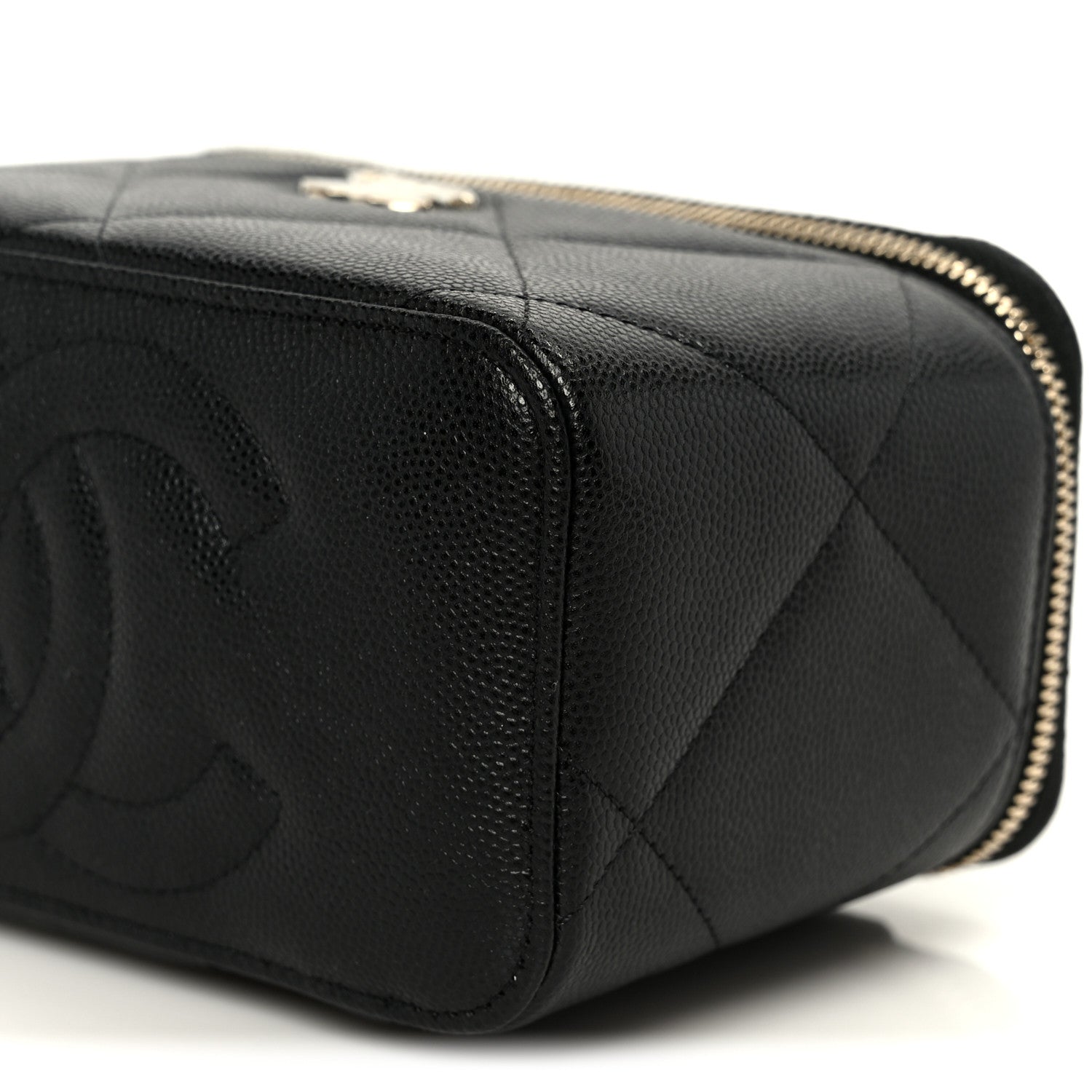 Chanel Caviar Quilted Top Handle Long Vanity Black 11 of 12