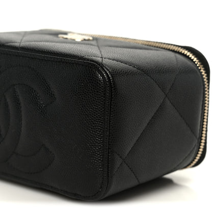 Chanel Caviar Quilted Top Handle Long Vanity Black 11 of 12
