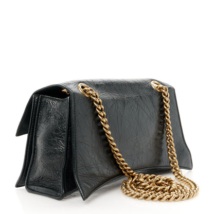 Balenciaga Crushed Calfskin Quilted Aged Gold Hardware Small Crush Chain Bag Black 3 of 10