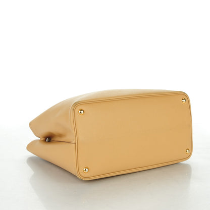 Prada Saffiano Cuir Medium Double Bag Noisette Papaya 4 of 8