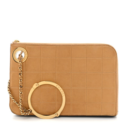 Chanel Lambskin Quilted Chocolate Bar Wristlet Beige 1 of 10