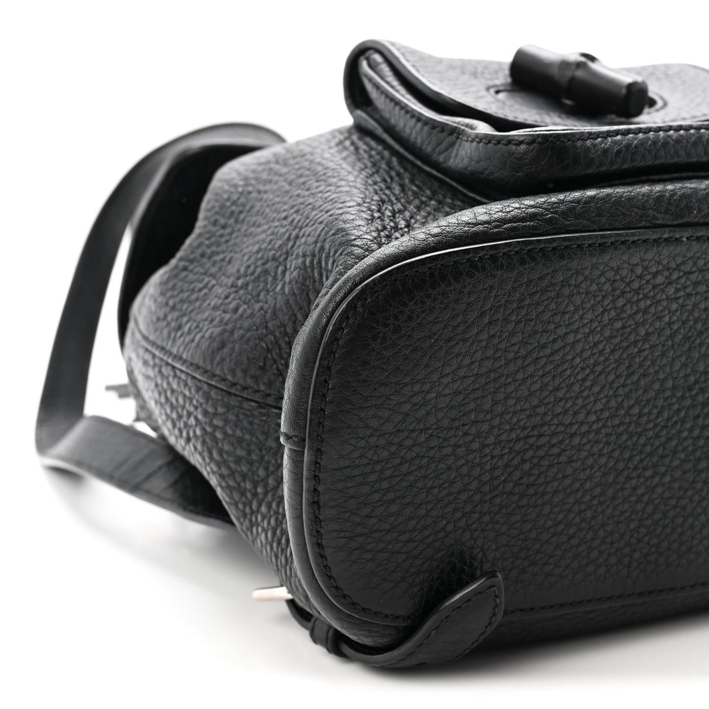 Calfskin Small Bamboo Backpack Black