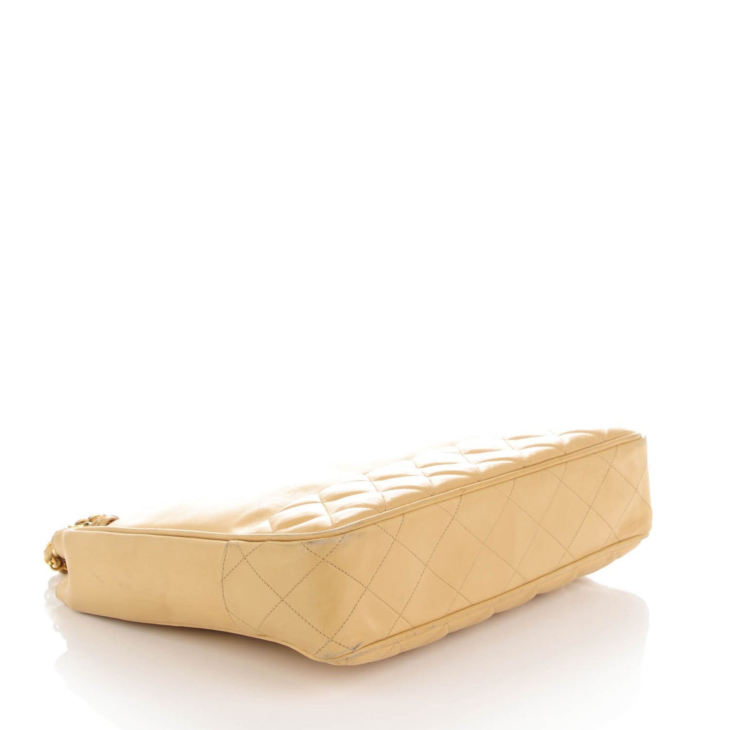 Lambskin Quilted Shoulder Bag Beige
