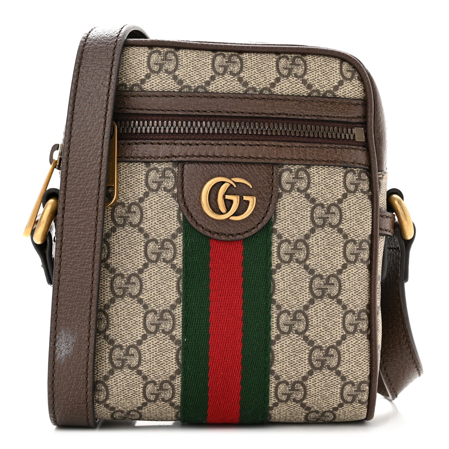 GG Supreme Monogram Web Mini Ophidia Messenger Brown
