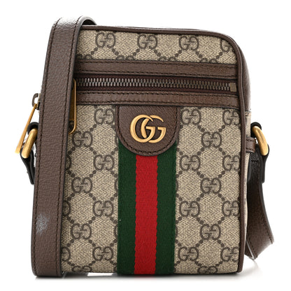 Gucci GG Supreme Monogram Web Mini Ophidia Messenger Brown 1 of 11