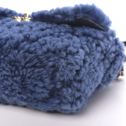 Chanel Shearling Sheepskin Medium 19 Flap Blue 9 of 11