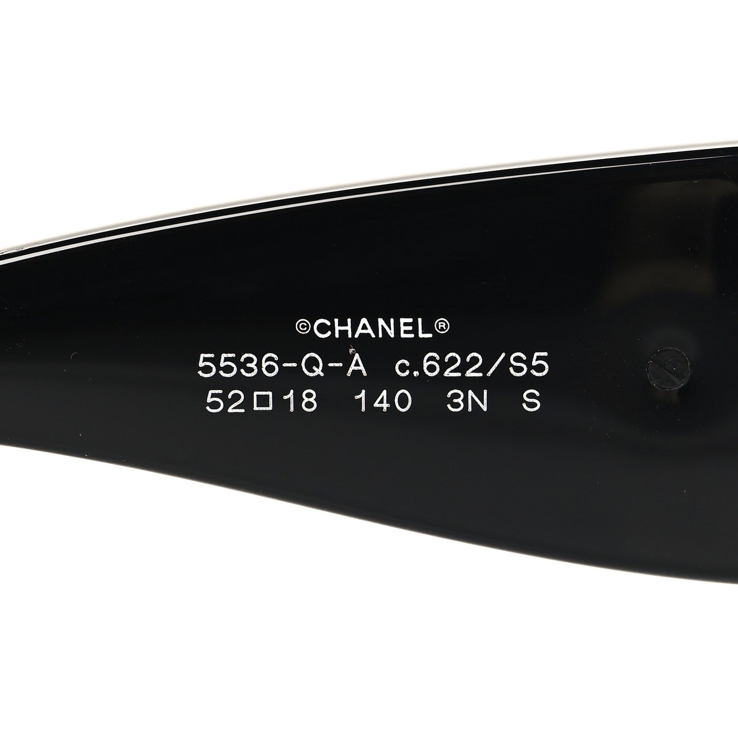 Acetate Calfskin Chain CC Sunglasses 5536-Q-A Black