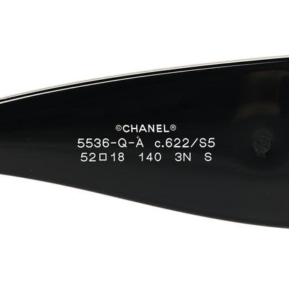 Chanel Acetate Calfskin Chain CC Sunglasses 5536-Q-A Black 5 of 6