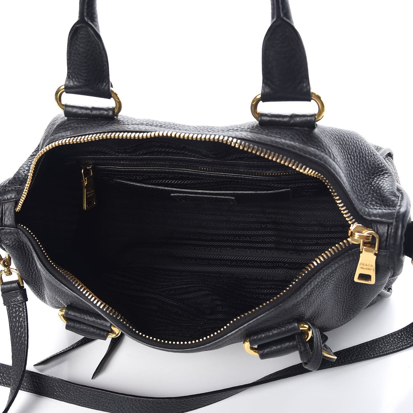 Vitello Daino Shopping Satchel Black