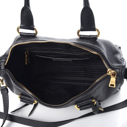 Prada Vitello Daino Shopping Satchel Black 5 of 8