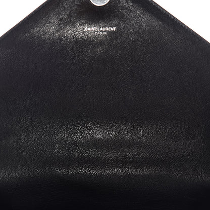 Saint Laurent Sheepskin Matelasse Chevron Monogram Medium College Bag Black 9 of 16