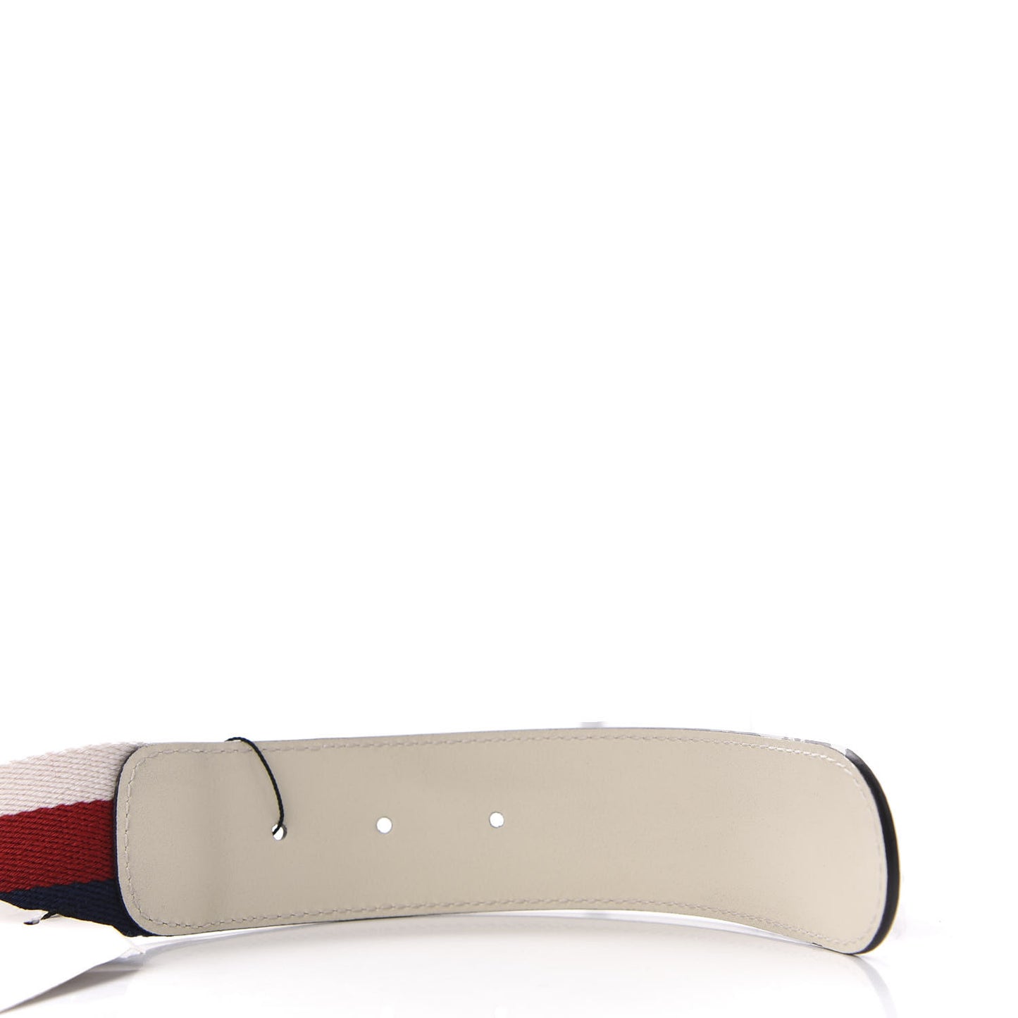 Nylon Calfskin Sylvie Web Double G 40mm Belt 85 34 Mystic White Hibiscus Red Maritime