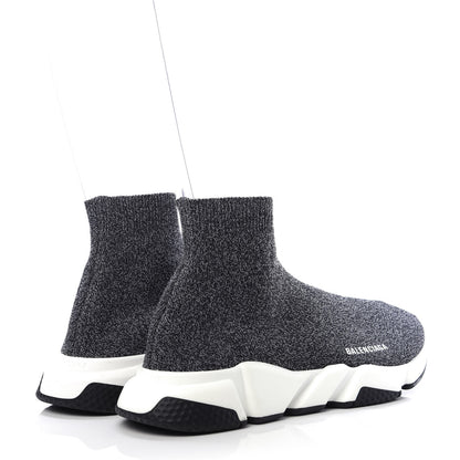 Balenciaga Chine Knit Bi-Color Sole Mens Speed Sneakers 45 Black White 4 of 10
