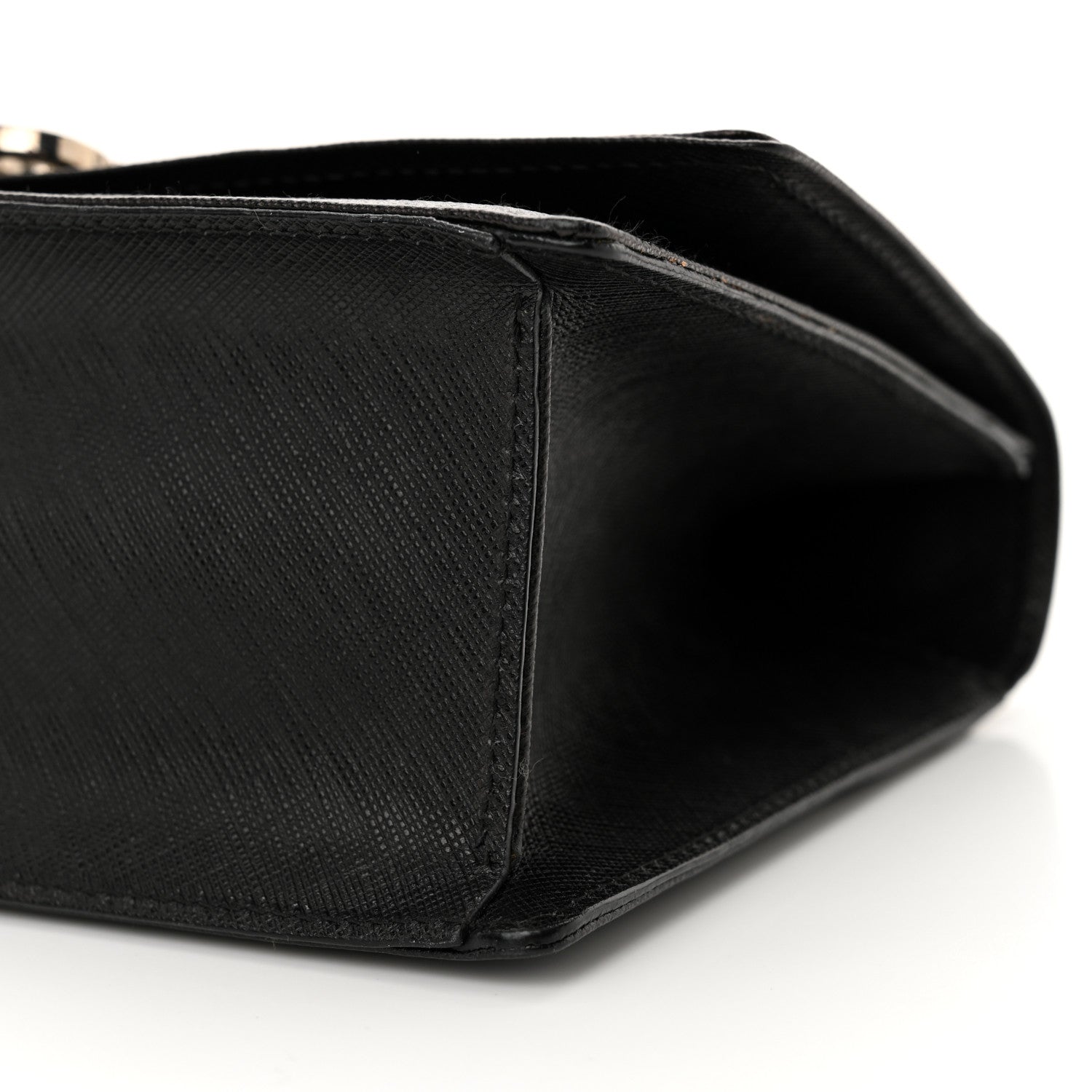Salvatore Ferragamo Printed Calfskin Gancini Bow Chain Shoulder Bag Black 9 of 14