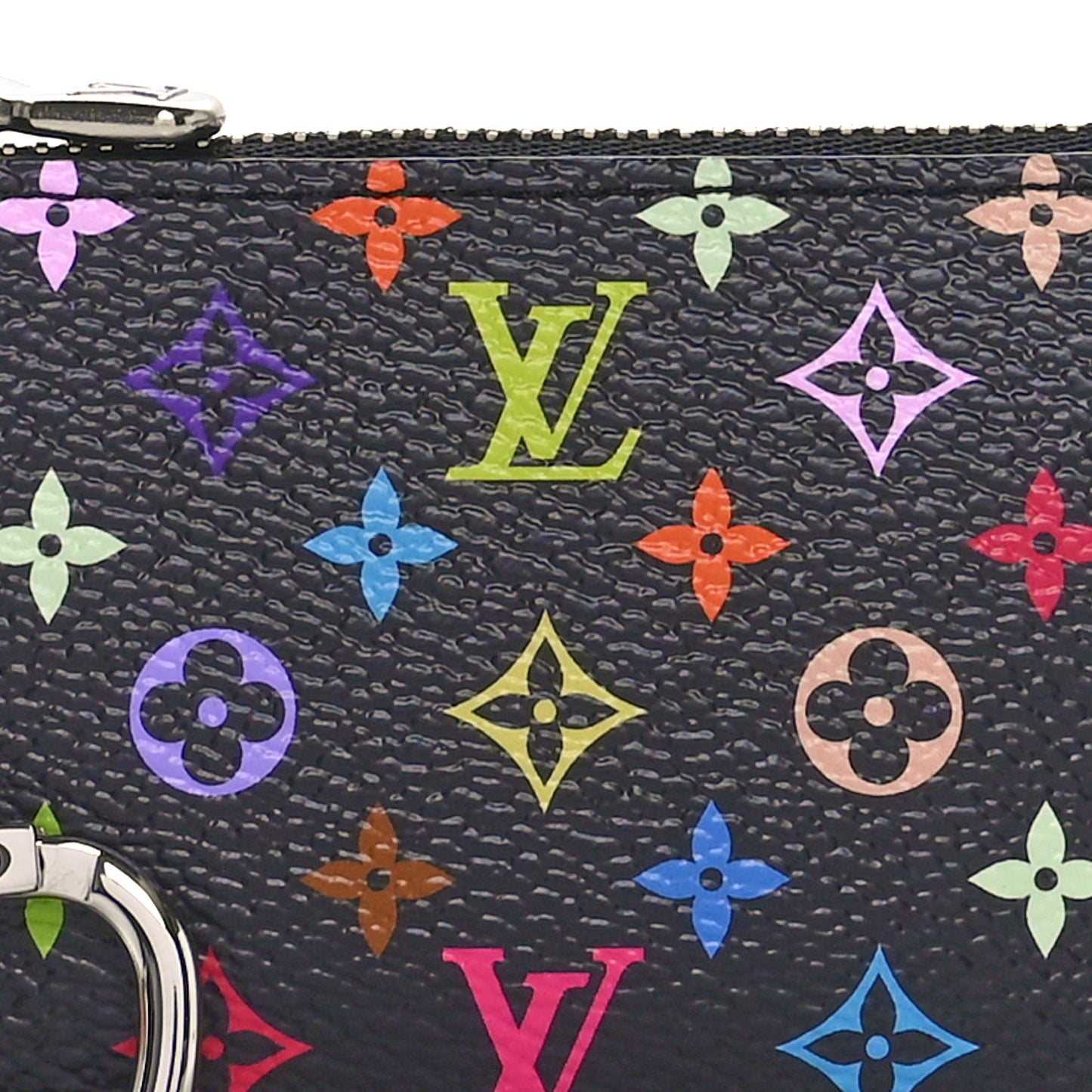 LV X TM Monogram Multicolor Key Pouch Black