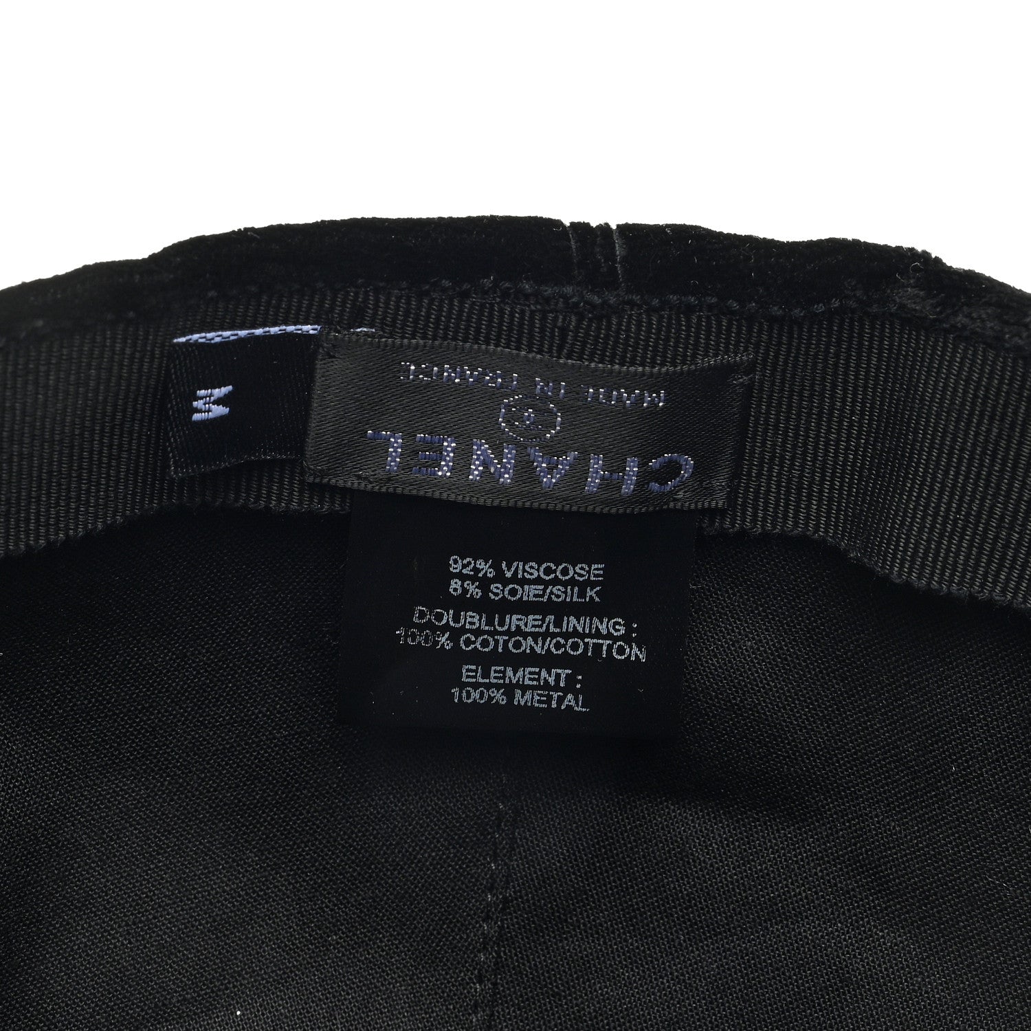 Chanel Velvet CC Cap Hat M Black 7 of 7
