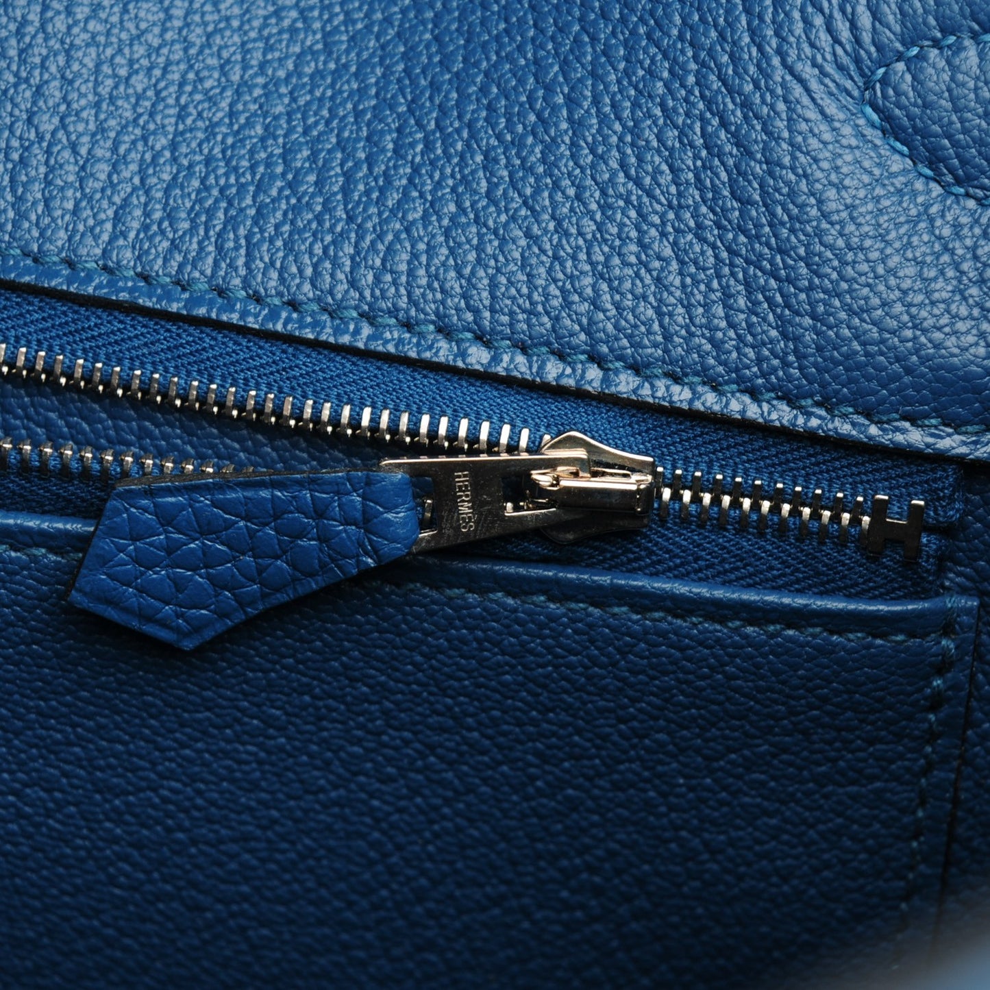 Taurillon Clemence Birkin 35 Bleu Thalassa
