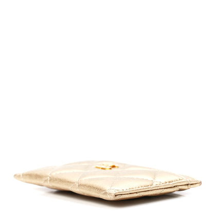 Chanel Metallic Lambskin Quilted CC Card Holder Gold 10 of 13