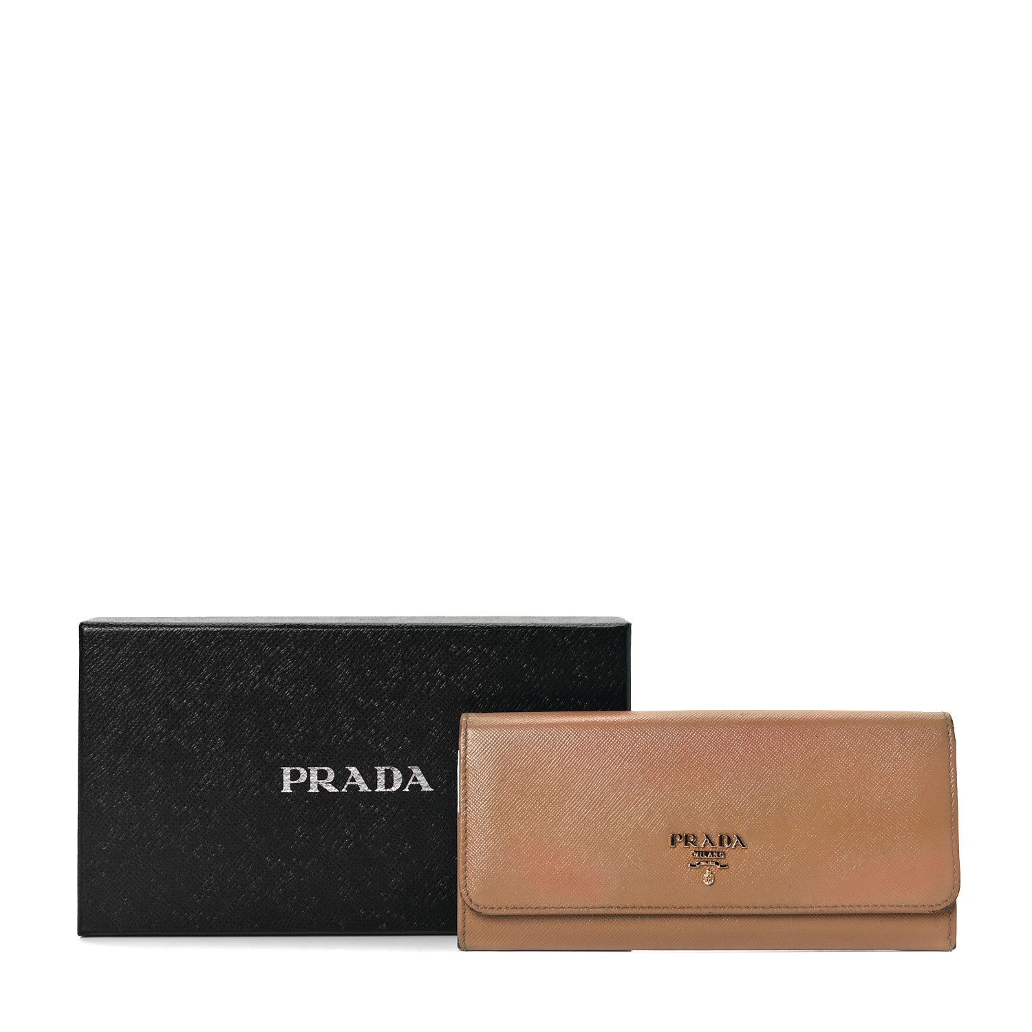 Prada Saffiano Metal Continental Flap Wallet Cuoio 9 of 10